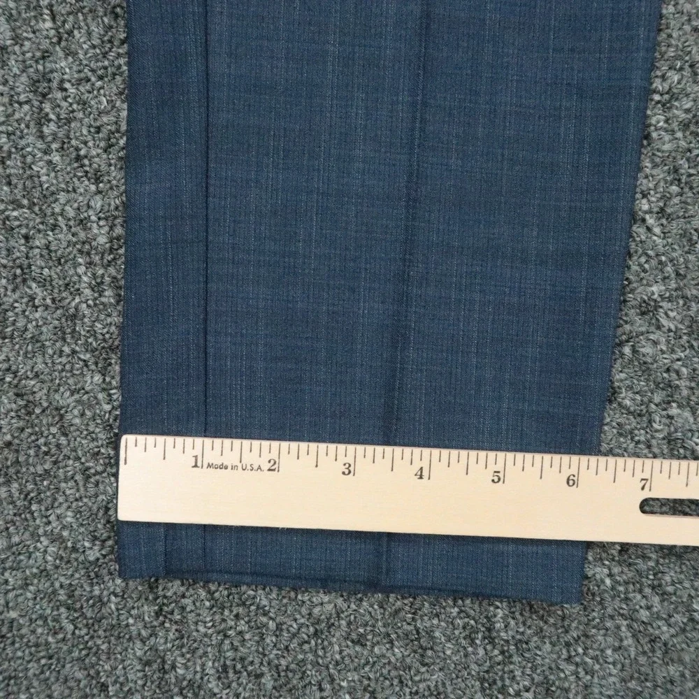 State & Liberty Pants Men 32x30 Blue Flat Front Straight Trouser Heathered Dress